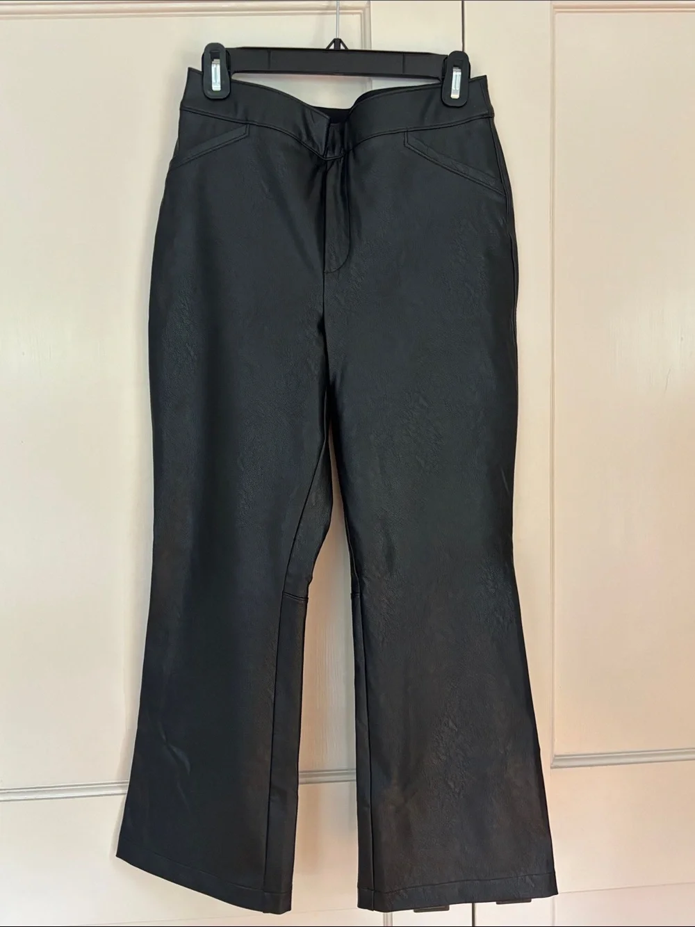 Spanx kick flare faux leather ankle pants